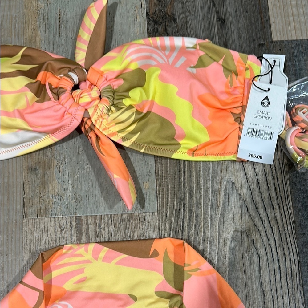 Sanctuary Orange Yellow Bikini Vibrant Tropical Print - Picture 5 of 5